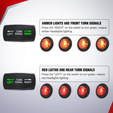 UTV ATV Turn Signal Wiring Harness Kit Street Legal Flasher Relay Kits with Horizontal Rocker Switch Red &Yellow Lights for Polaris Kawasaki Teryx Can Am Commander Cat Wild Green Backlight