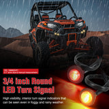 UTV ATV Turn Signal Wiring Harness Kit Street Legal Flasher Relay Kits with Horizontal Rocker Switch Red &Yellow Lights for Polaris Kawasaki Teryx Can Am Commander Cat Wild Green Backlight