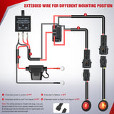 UTV ATV Turn Signal Wiring Harness Kit Street Legal Flasher Relay Kits with Horizontal Rocker Switch Red &Yellow Lights for Polaris Kawasaki Teryx Can Am Commander Cat Wild Green Backlight