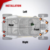 UTV ATV Turn Signal Wiring Harness Kit Street Legal Flasher Relay Kits with Horizontal Rocker Switch Red &Yellow Lights for Polaris Kawasaki Teryx Can Am Commander Cat Wild Green Backlight