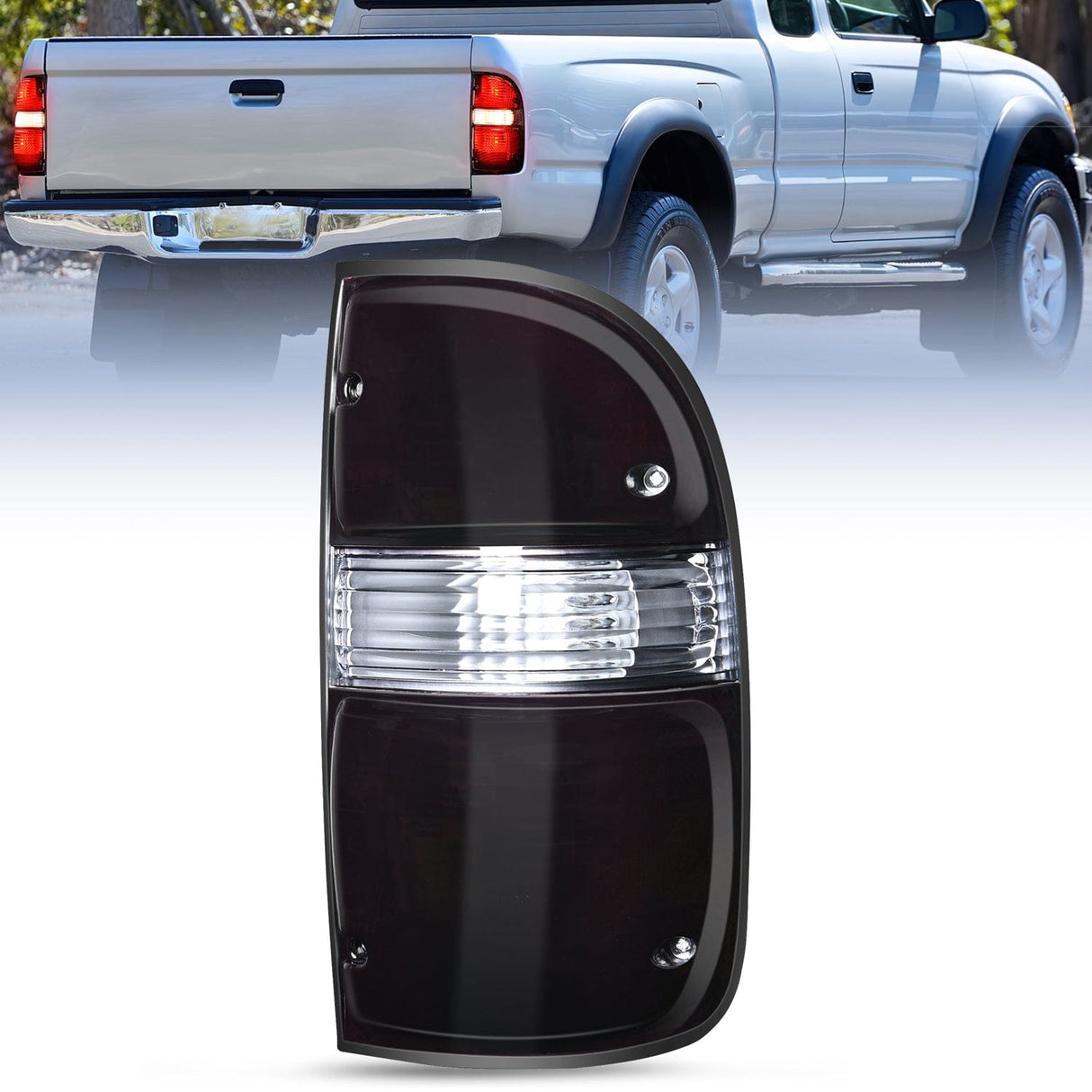 Taillight Assembly Taillight Assembly Compatible with 2001 2002 2003 2004 Toyota Tacoma Rear Lamp Replacement with Dark Red Housing Tail Lights Passenger Side