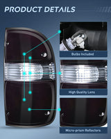 Taillight Assembly Taillight Assembly Compatible with 2001 2002 2003 2004 Toyota Tacoma Rear Lamp Replacement with Dark Red Housing Tail Lights Passenger Side