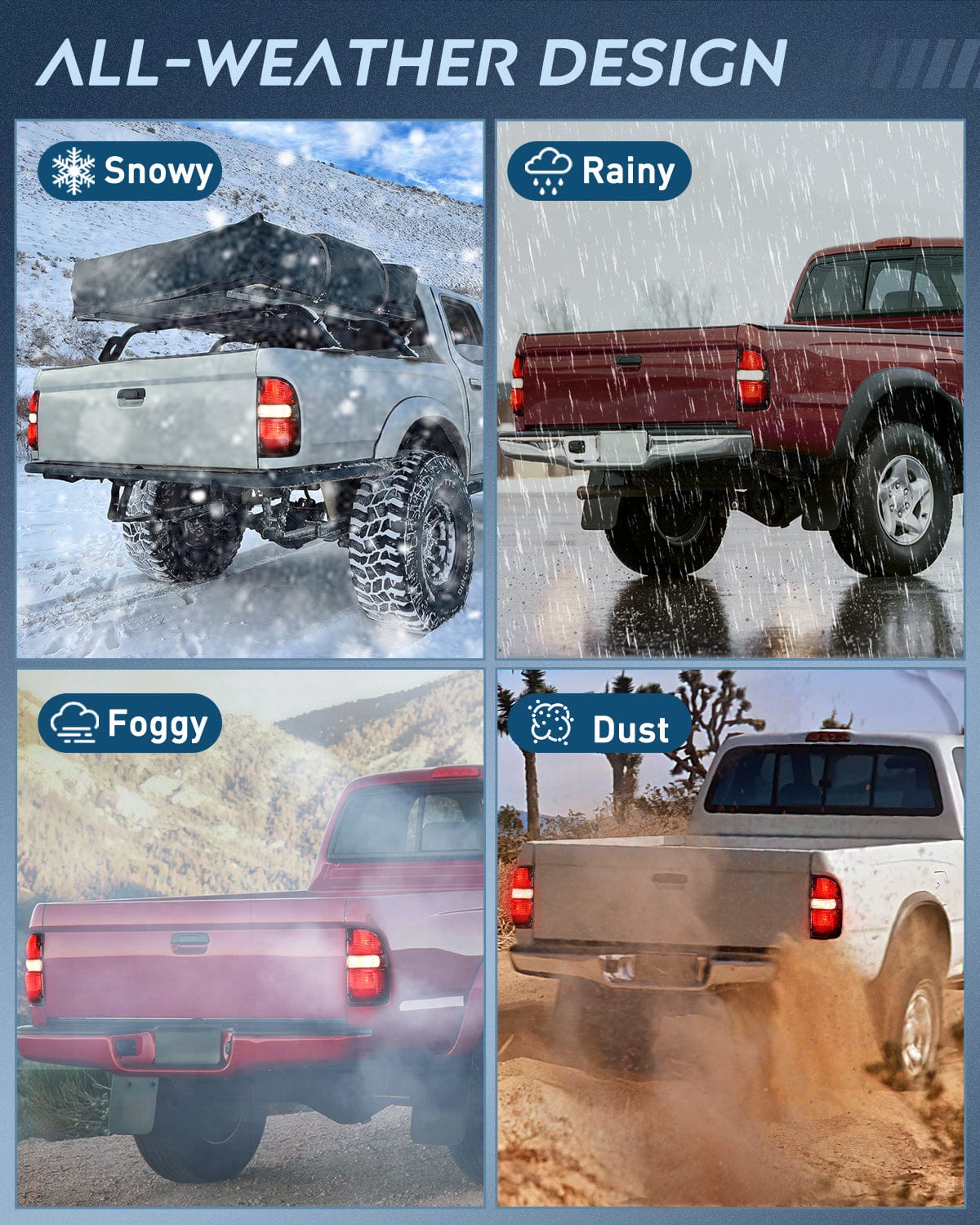 Taillight Assembly Taillight Assembly Compatible with 2001 2002 2003 2004 Toyota Tacoma Rear Lamp Replacement with Dark Red Housing Tail Lights Passenger Side