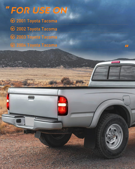 Taillight Assembly Taillight Assembly Compatible with 2001 2002 2003 2004 Toyota Tacoma Rear Lamp Replacement with Dark Red Housing Tail Lights Passenger Side