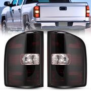 Taillight Assembly Compatible with 2007 2008 2009 2010 2011 2012 2013 2013 2014 Chevy Silverado 1500 2500HD 3500HD 2007-2013 GMC Sierra 3500HD Rear Lamp Replacement with Dark Red Lens Pair