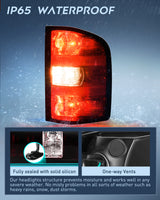 Taillight Assembly Compatible with 2007 2008 2009 2010 2011 2012 2013 2013 2014 Chevy Silverado 1500 2500HD 3500HD 2007-2013 GMC Sierra 3500HD Rear Lamp Replacement with Dark Red Lens Passenger