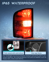 Taillight Assembly Compatible with 2007 2008 2009 2010 2011 2012 2013 2013 2014 Chevy Silverado 1500 2500HD 3500HD 07-13 GMC Sierra 3500HD Rear Lamp Tail Light Replacement Dark Red Driver Side