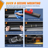 Nilight 2PCS 70 Inch Emergency Strobe Light Strip with Controller 864 LED Amber Running Board Lights Flexible Side Flashing Warning Caution Safety Waterproof for Truck Construction Pickup