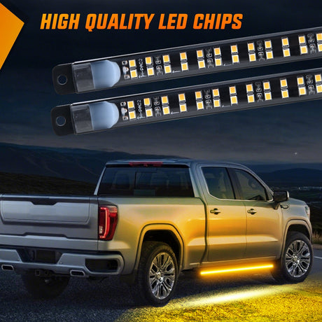 Nilight 2PCS 70 Inch Emergency Strobe Light Strip with Controller 864 LED Amber Running Board Lights Flexible Side Flashing Warning Caution Safety Waterproof for Truck Construction Pickup