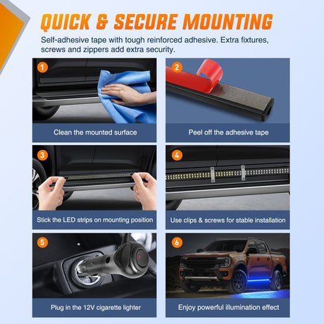 Nilight 2PCS 70 Inch Emergency Strobe Light Strip with Controller 864 LED Blue Running Board Lights Flexible Side Flashing Warning Caution Safety Waterproof for Truck Construction Pickup
