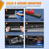 Nilight 2PCS 70 Inch Emergency Strobe Light Strip with Controller 864 LED Blue White Running Board Lights Flexible Side Flashing Warning Caution Safety Waterproof for Truck Construction Pickup