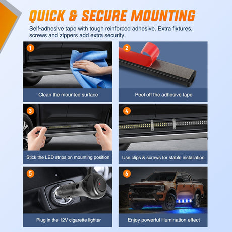 Nilight 2PCS 70 Inch Emergency Strobe Light Strip with Controller 864 LED Blue White Running Board Lights Flexible Side Flashing Warning Caution Safety Waterproof for Truck Construction Pickup