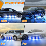 Nilight 2PCS 70 Inch Emergency Strobe Light Strip with Controller 864 LED Blue White Running Board Lights Flexible Side Flashing Warning Caution Safety Waterproof for Truck Construction Pickup