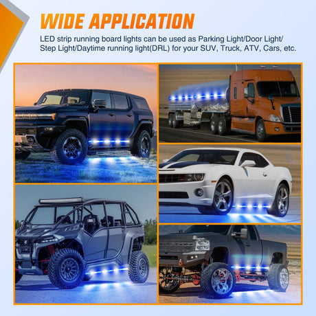 Nilight 2PCS 70 Inch Emergency Strobe Light Strip with Controller 864 LED Blue White Running Board Lights Flexible Side Flashing Warning Caution Safety Waterproof for Truck Construction Pickup