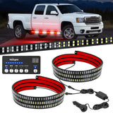 Nilight 2PCS 70 Inch Emergency Strobe Light Strip with Controller 864 LED Red White Running Board Lights Flexible Side Flashing Warning Caution Safety Waterproof for Truck Construction Pickup