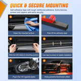 Nilight 2PCS 70 Inch Emergency Strobe Light Strip with Controller 864 LED Red White Running Board Lights Flexible Side Flashing Warning Caution Safety Waterproof for Truck Construction Pickup
