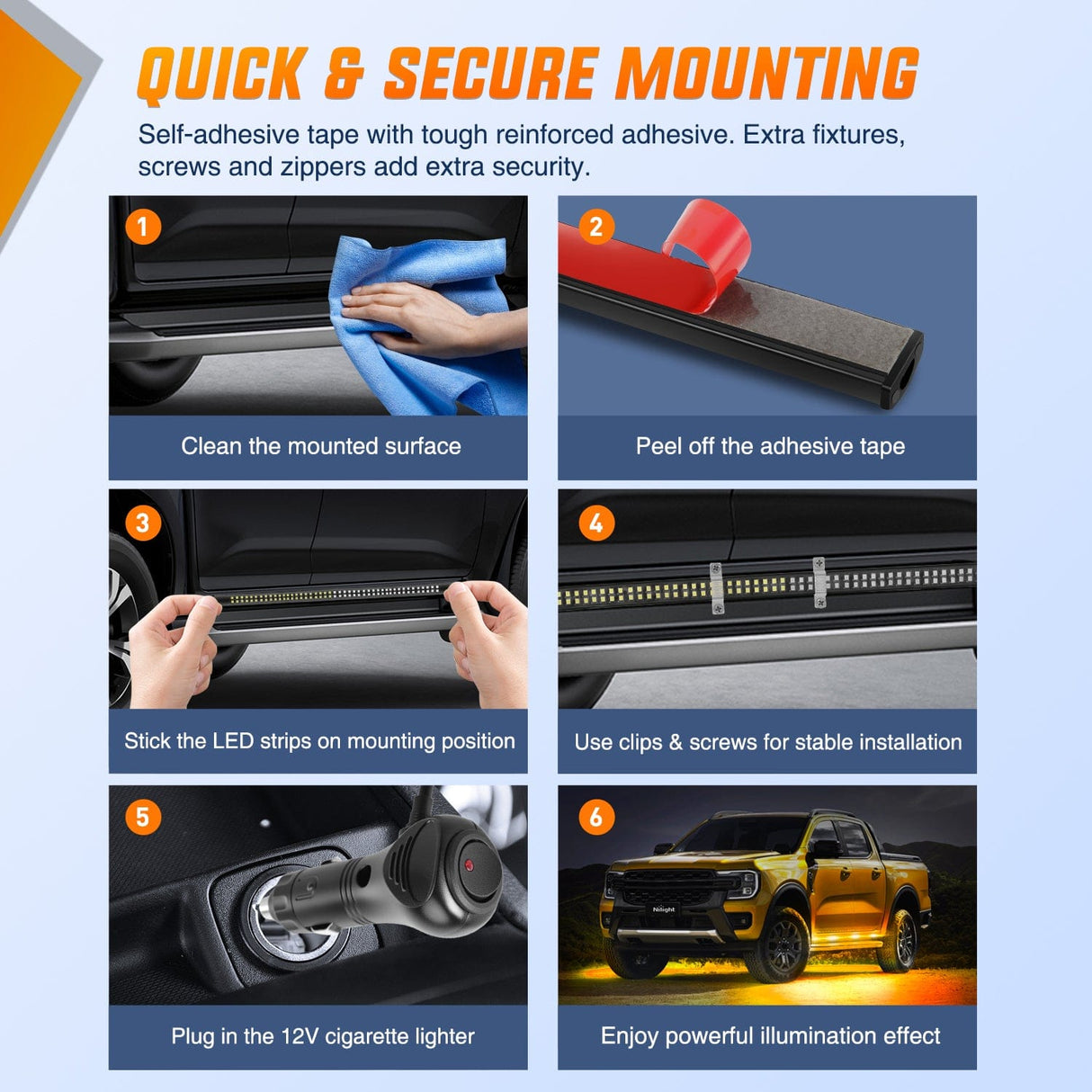 2PCS 70 Inch Emergency Strobe Light Strip with Controller 864 LED Amber White Running Board Lights Flexible Side Flashing Warning Caution Safety Waterproof for Truck Construction Pickup