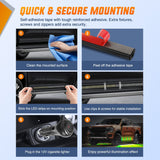 Nilight 2PCS 70 Inch Emergency Strobe Light Strip with Controller 864 LED Amber Green Running Board Lights Flexible Side Flashing Warning Caution Safety Waterproof for Truck Construction Pickup