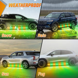 Nilight 2PCS 70 Inch Emergency Strobe Light Strip with Controller 864 LED Amber Green Running Board Lights Flexible Side Flashing Warning Caution Safety Waterproof for Truck Construction Pickup