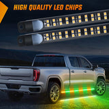 Nilight 2PCS 70 Inch Emergency Strobe Light Strip with Controller 864 LED Amber Green Running Board Lights Flexible Side Flashing Warning Caution Safety Waterproof for Truck Construction Pickup