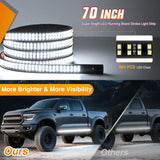 Nilight 2PCS 70 Inch Emergency Strobe Light Strip with Controller 864 LED White Running Board Lights Flexible Side Flashing Warning Caution Safety Waterproof for Truck Construction Pickup