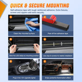 Nilight 2PCS 70 Inch Emergency Strobe Light Strip with Controller 864 LED White Running Board Lights Flexible Side Flashing Warning Caution Safety Waterproof for Truck Construction Pickup