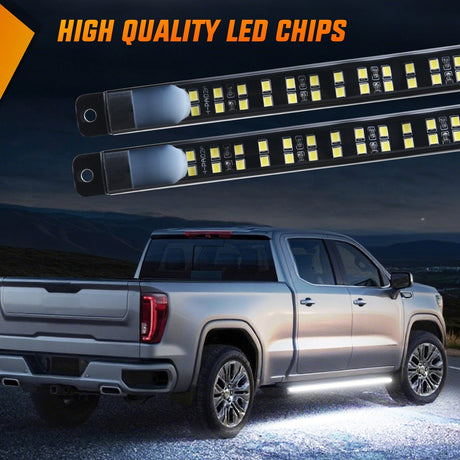 Nilight 2PCS 70 Inch Emergency Strobe Light Strip with Controller 864 LED White Running Board Lights Flexible Side Flashing Warning Caution Safety Waterproof for Truck Construction Pickup