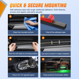 Nilight 2PCS 70 Inch Emergency Strobe Light Strip with Controller 864 LED Green White Running Board Lights Flexible Side Flashing Warning Caution Safety Waterproof for Truck Construction Pickup