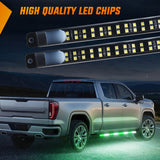 2PCS 70 Inch Emergency Strobe Light Strip with Controller 864 LED Green White Running Board Lights Flexible Side Flashing Warning Caution Safety Waterproof for Truck Construction Pickup