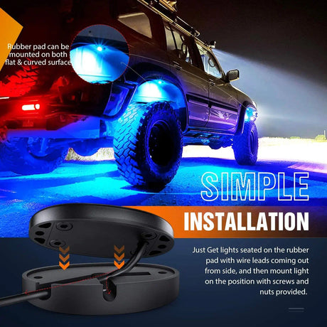 RGB Rock Lights Blue LED Rock Lights (6 Pcs)