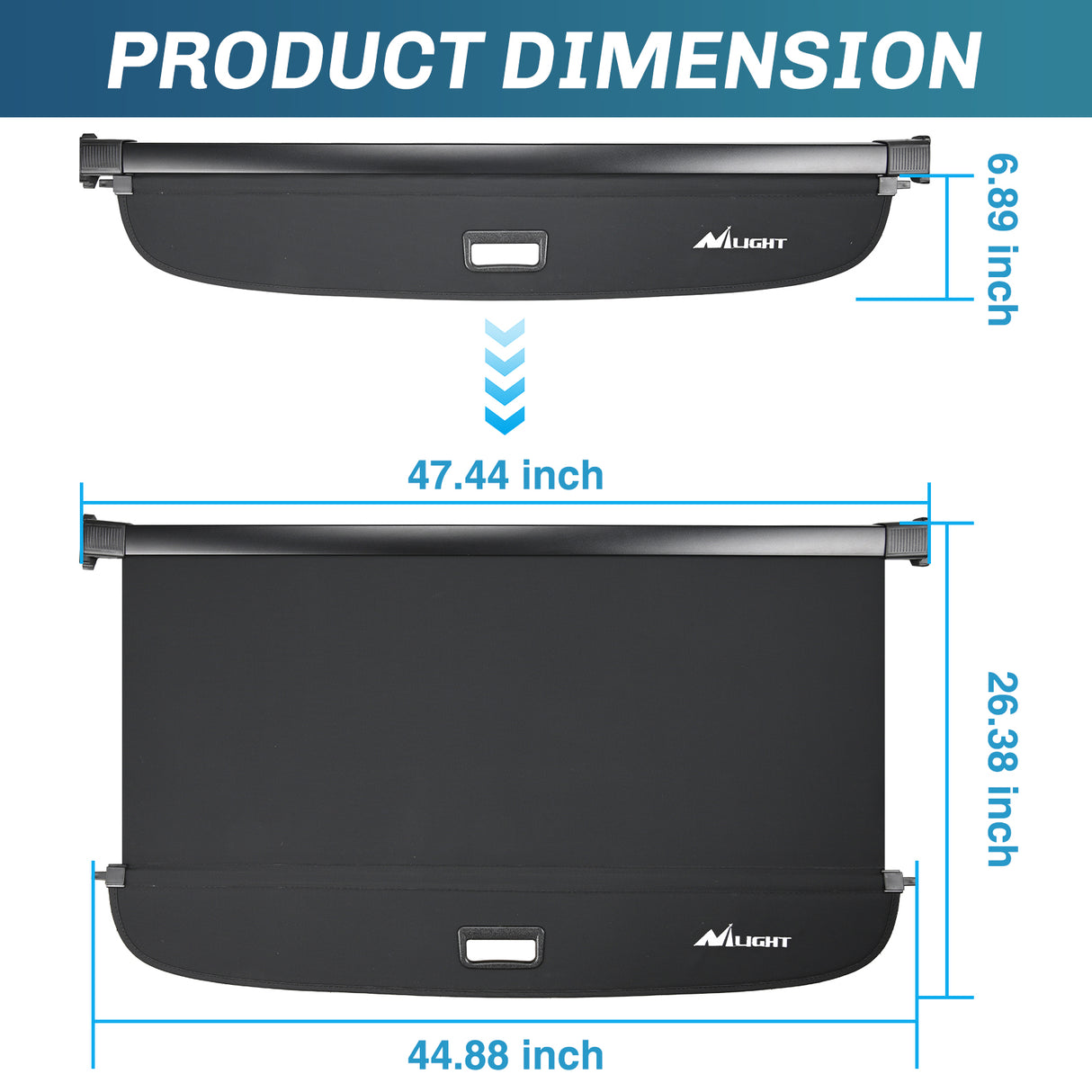 Nilight Trunk Cargo Cover for Audi Q5 2018 2019 2020 2021 2022 2023 2024, Retractable Security Shade Rear Cargo Cover, with Trunk Storage Net