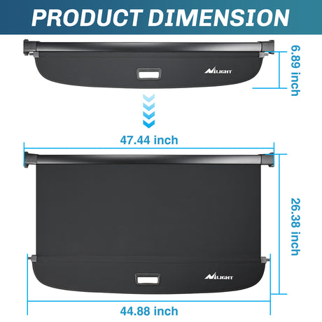 Nilight Trunk Cargo Cover for Audi Q5 2018 2019 2020 2021 2022 2023 2024, Retractable Security Shade Rear Cargo Cover, with Trunk Storage Net