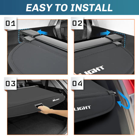 Nilight Trunk Cargo Cover for Audi Q5 2018 2019 2020 2021 2022 2023 2024, Retractable Security Shade Rear Cargo Cover, with Trunk Storage Net