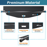 Nilight Cargo Cover Fit for Chevy Equinox GMC Terrain 2018 2019 2020 2021 2022 2023 2024 2025, Retractable Privacy Security Shield Shade Rear Trunk Cover, with Trunk Storage Net