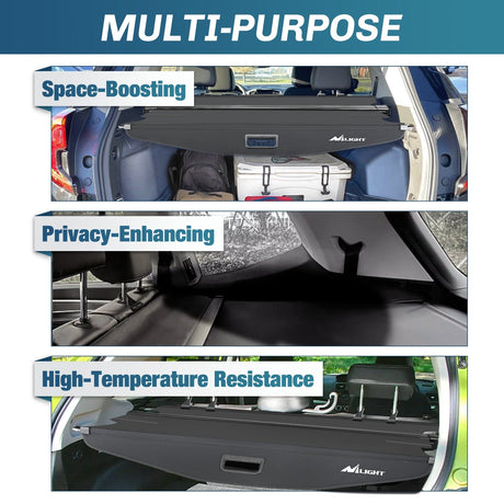 Nilight Cargo Cover Fit for Chevy Equinox GMC Terrain 2018 2019 2020 2021 2022 2023 2024 2025, Retractable Privacy Security Shield Shade Rear Trunk Cover, with Trunk Storage Net