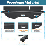 Nilight Trunk Cargo Cover for for Ford Escape 2013 2014 2015 2016 2017 2018 2019, Retractable Privacy Security Shield Shade Rear Trunk Cover, with Trunk Storage Net