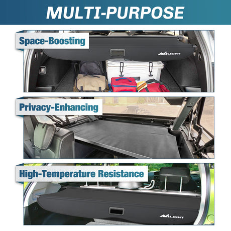 Nilight Trunk Cargo Cover for Honda Passport 2019 2020 2021 2022 2023 2024 2025, Retractable Security Shade Rear Cargo Cover, with Trunk Storage Net