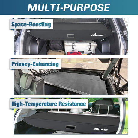 Nilight Trunk Cargo Cover for Hyundai Santa Fe 2019 2020 2021 2022 2023, Retractable Security Shade Rear Cargo Cover, with Trunk Storage Net