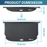 Nilight Trunk Cargo Cover for Hyundai Santa Fe 2019 2020 2021 2022 2023, Retractable Security Shade Rear Cargo Cover, with Trunk Storage Net
