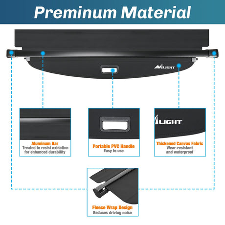 Nilight Trunk Cargo Cover for Hyundai Tucson 2021 2022 2023 2024 2025 Retractable Privacy Security Shield Shade Rear Trunk Cover, with Trunk Storage Net