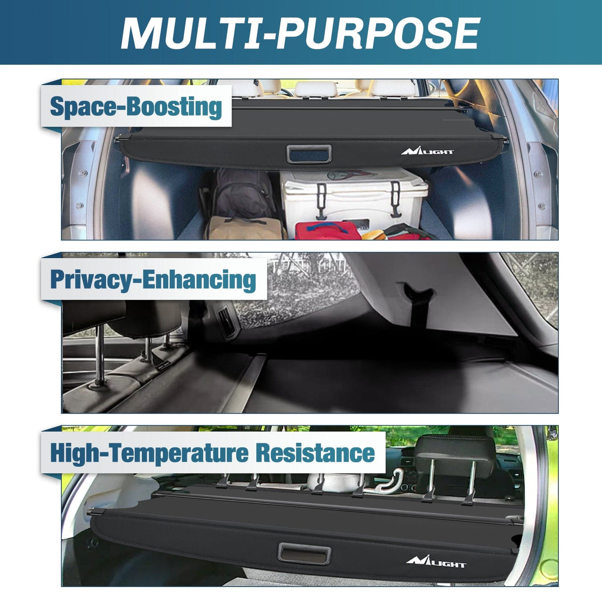 Nilight Trunk Cargo Cover for Hyundai Tucson 2021 2022 2023 2024 2025 Retractable Privacy Security Shield Shade Rear Trunk Cover, with Trunk Storage Net