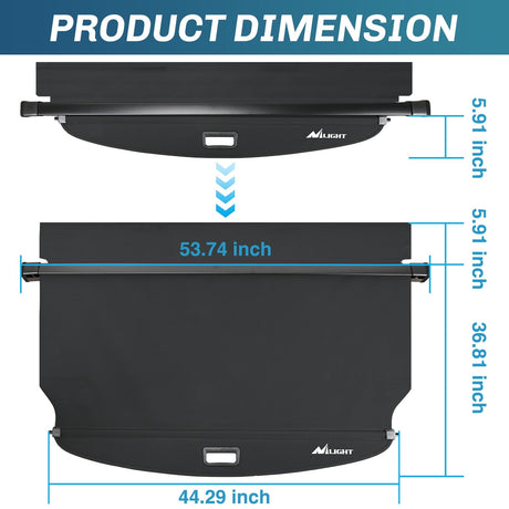 Nilight Trunk Cargo Cover for Hyundai Tucson 2021 2022 2023 2024 2025 Retractable Privacy Security Shield Shade Rear Trunk Cover, with Trunk Storage Net