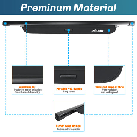 Nilight Trunk Cargo Cover for Volvo XC90 2003-2014, Retractable Security Shade Rear Cargo Cover, with Trunk Storage Net