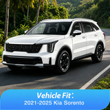 Tape-On Rain Guards for Kia Sorento 2021-2025, Dark Smoke Tinted Out-Channel Window Visors, Vent Deflectors for Fresh Air, Rain & Wind Protection, 4PCS