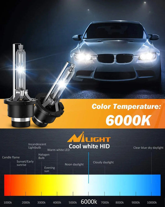 LED Headlight D2S 35W 6000K Diamond White HID Headlight Bulbs