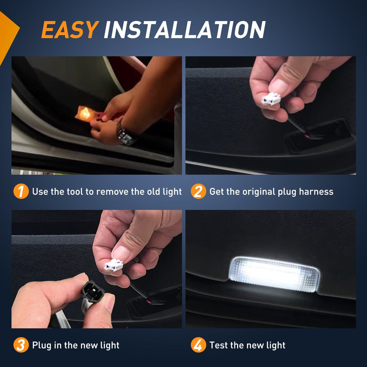 2PCS LED Interior Door Panel Light Courtesy Warning Lights White Beam Plug and Play for Toyota Avalon Sienna Venza Camry Prius 4Runner Lexus IS ES GS LS RX GX LX Subaru BRZ