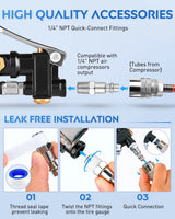 Digital Tire Inflator Pressure Gauge 250PSI Rubber Hose Quick Connect Coupler Nilight