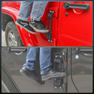 Mounting Accessory Door Hinge Steps For 2007-2017 Jeep Wrangler JK JKU & 2018-2020 Jeep Wrangler JL JKU (Pair)
