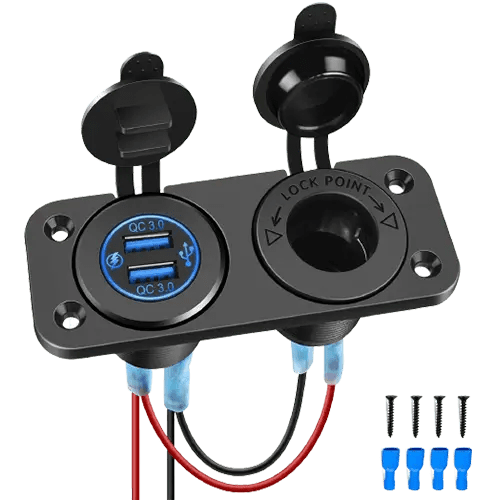 car cigarette lighter socket with usb Ecklers Dual QC 3.0 USB Charger Cigarette Lighter Socket (Universal; Some Adaptation May Be Required)