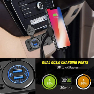 Accessories Dual QC 3.0 USB Charger | Cigarette Lighter Socket